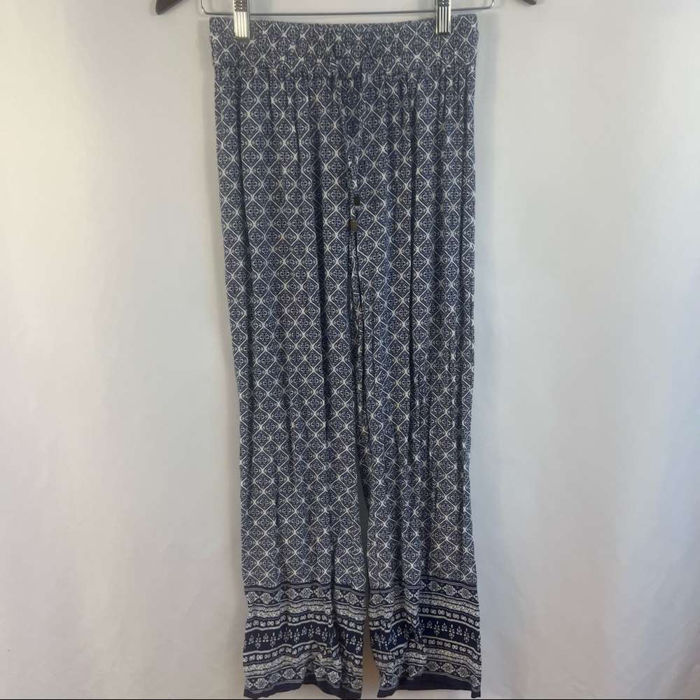 Artisan NY Pants Womens XS Pull On Elastic Waist Drawstring Straight Leg Boho
